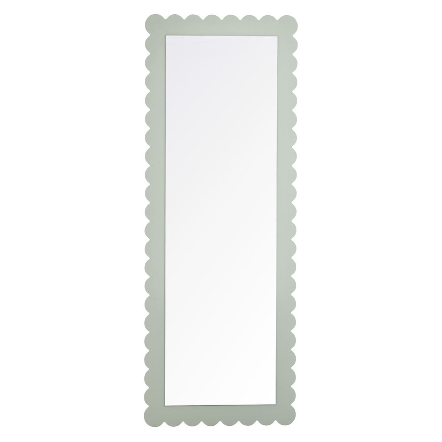 Solstice Scalloped Rectangle Floor Mirror in Sage