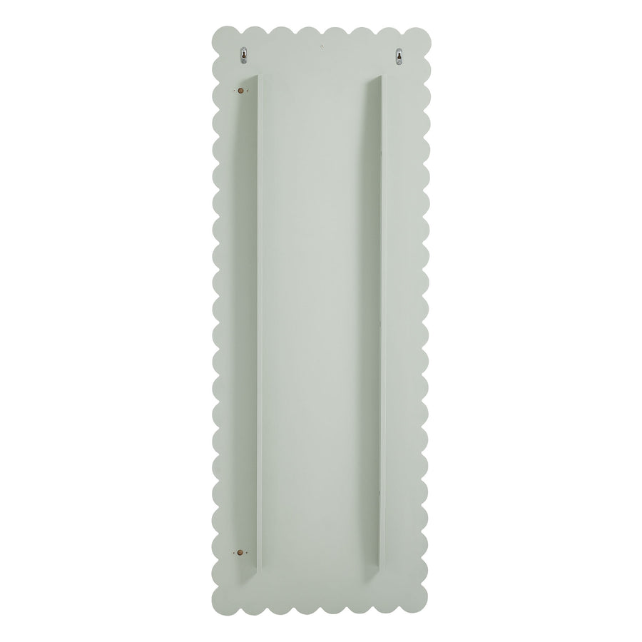 Solstice Scalloped Rectangle Floor Mirror in Sage