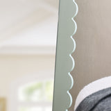 Solstice Scalloped Rectangle Floor Mirror in Sage