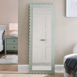 Solstice Scalloped Rectangle Floor Mirror in Sage