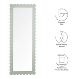 Solstice Scalloped Rectangle Floor Mirror in Sage