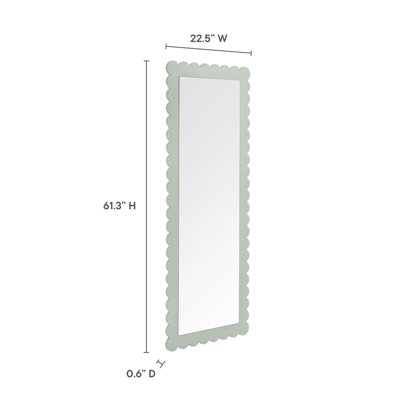 Emmeline Scalloped Rectangle Floor Mirror by Furniture For America