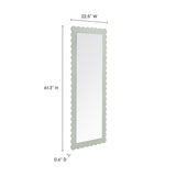 Solstice Scalloped Rectangle Floor Mirror in Sage