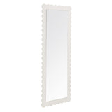 Solstice Scalloped Rectangle Floor Mirror in White
