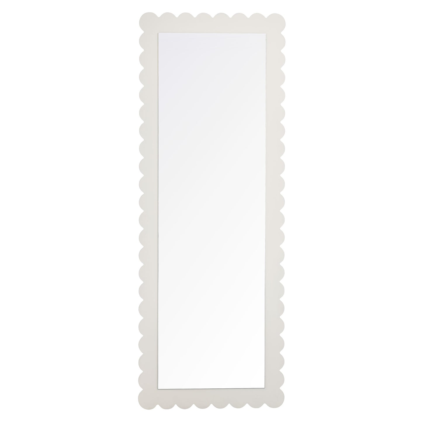 Emmeline Scalloped Rectangle Floor Mirror by Furniture For America
