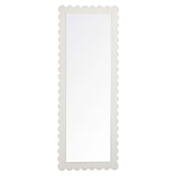 Solstice Scalloped Rectangle Floor Mirror in White