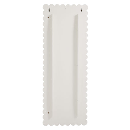Emmeline Scalloped Rectangle Floor Mirror in White