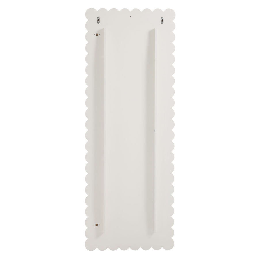 Solstice Scalloped Rectangle Floor Mirror in White