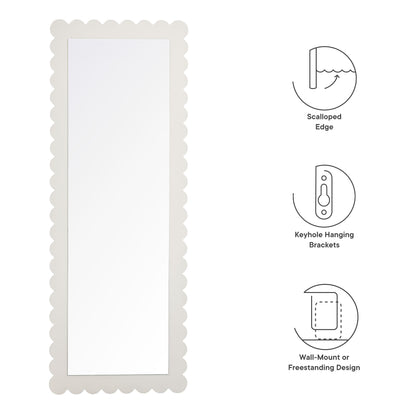 Emmeline Scalloped Rectangle Floor Mirror by Furniture For America