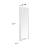Solstice Scalloped Rectangle Floor Mirror in White