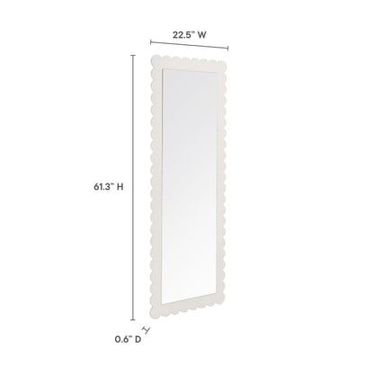Emmeline Scalloped Rectangle Floor Mirror by Furniture For America