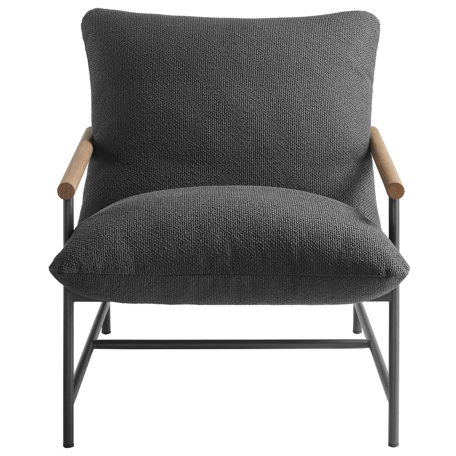 Claret Outdoor Patio Boucle Sling Lounge Chair in Charcoal