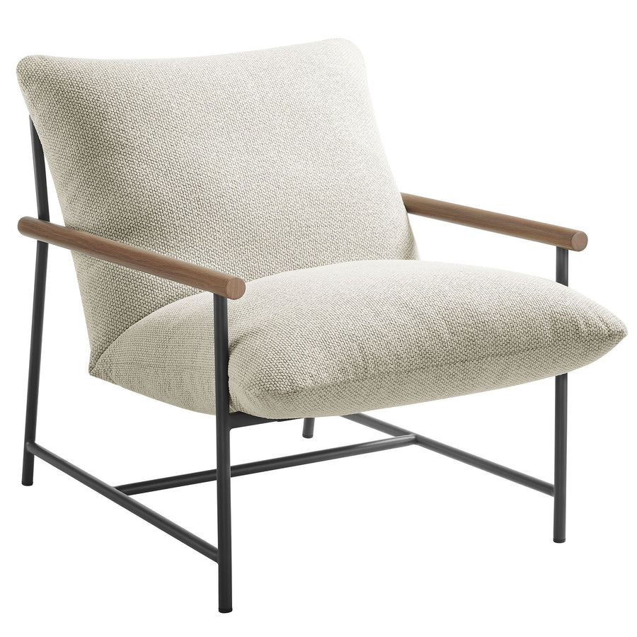 Claret Outdoor Patio Boucle Sling Lounge Chair in Ivory