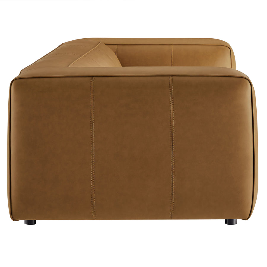 Dune Upholstered Vegan Leather Sofa in Camel