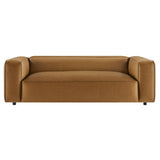 Dune Upholstered Vegan Leather Sofa in Camel