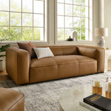 Dune Upholstered Vegan Leather Sofa in Camel