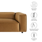 Dune Upholstered Vegan Leather Sofa in Camel