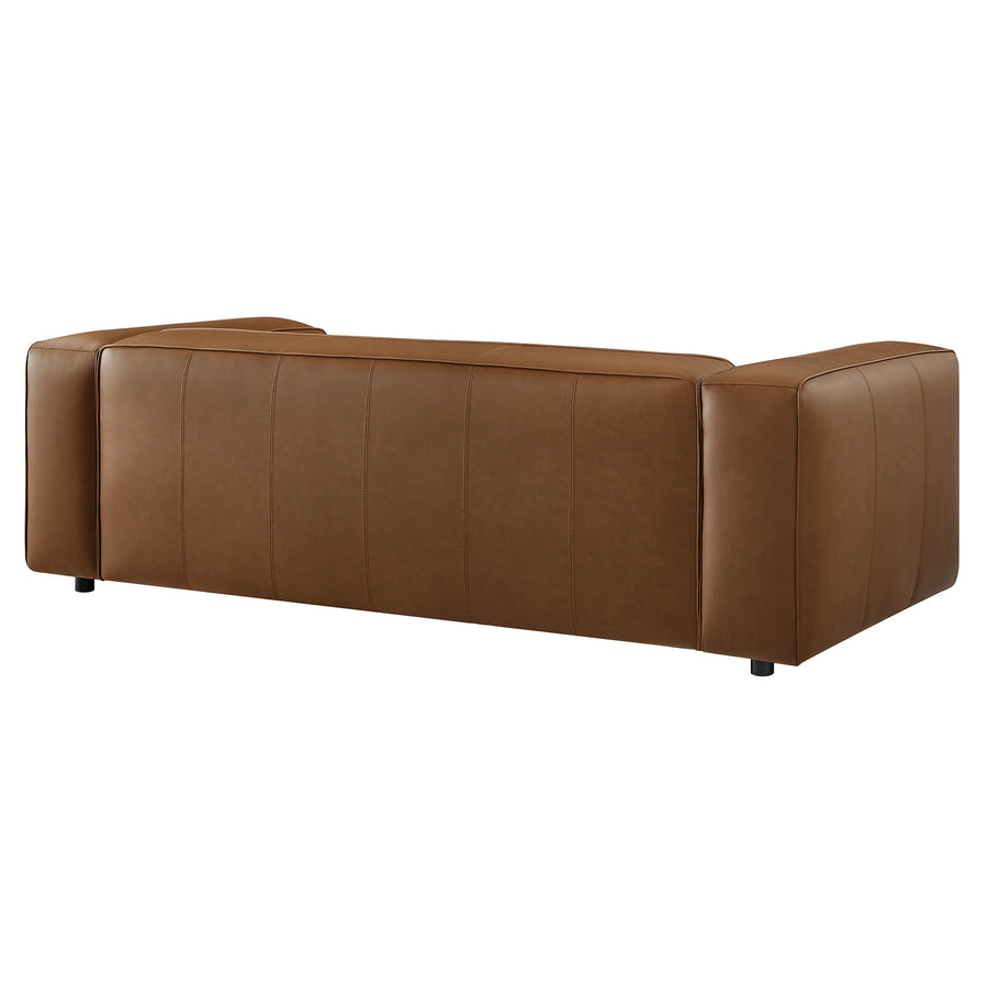 Dune Upholstered Vegan Leather Sofa in Coffee
