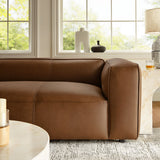 Dune Upholstered Vegan Leather Sofa in Coffee