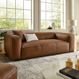 Dune Upholstered Vegan Leather Sofa in Coffee