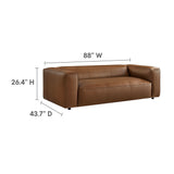 Dune Upholstered Vegan Leather Sofa in Coffee