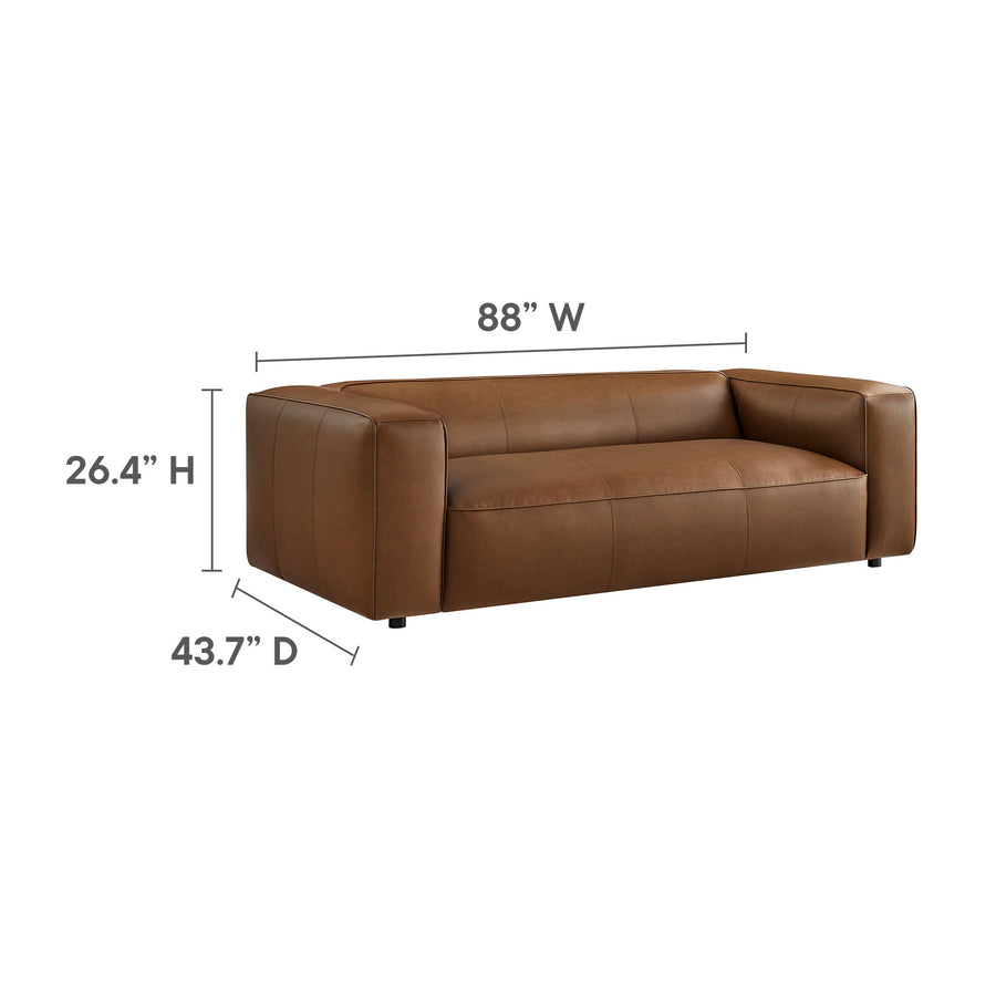 Dune Upholstered Vegan Leather Sofa in Coffee