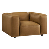 Dune Upholstered Vegan Leather Modular Armchair in Camel