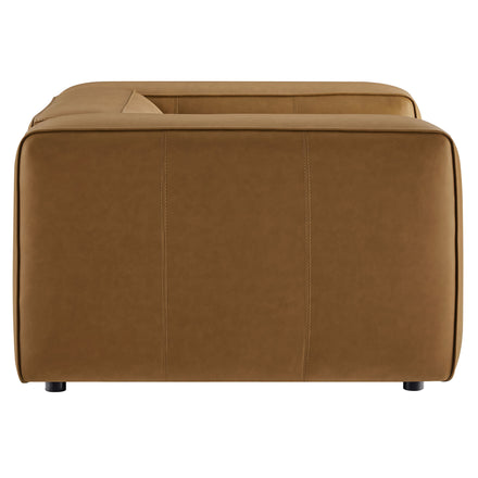 Auren Upholstered Vegan Leather Modular Armchair in Camel