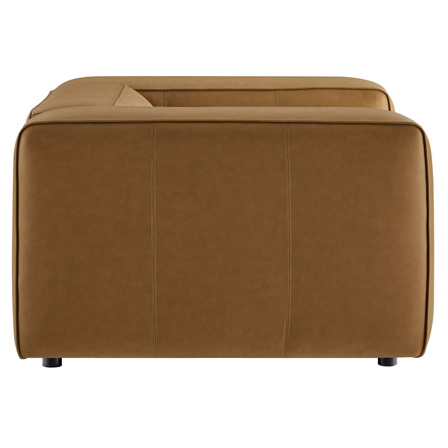 Dune Upholstered Vegan Leather Modular Armchair in Camel