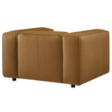 Dune Upholstered Vegan Leather Modular Armchair in Camel