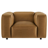 Dune Upholstered Vegan Leather Modular Armchair in Camel