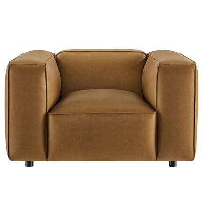 Auren Upholstered Vegan Leather Modular Armchair by Furniture For America