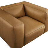 Dune Upholstered Vegan Leather Modular Armchair in Camel