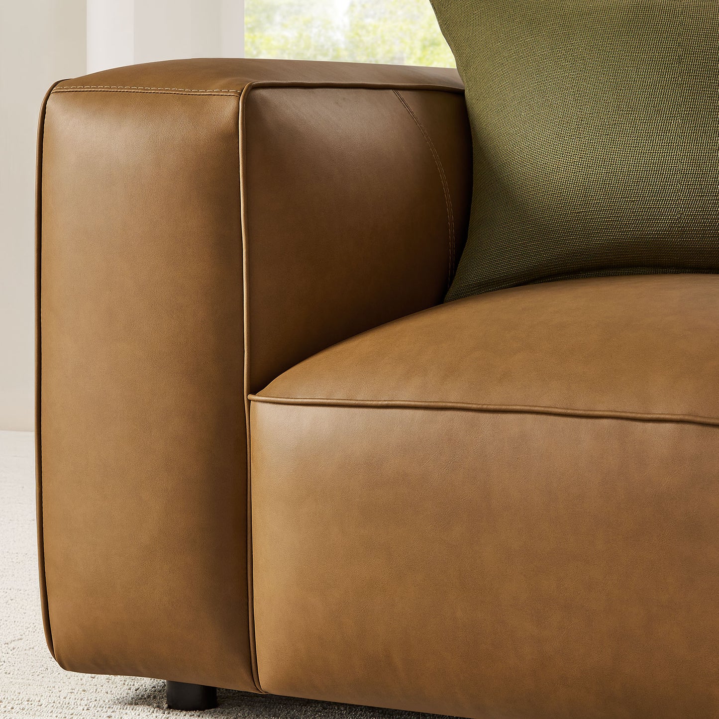 Auren Upholstered Vegan Leather Modular Armchair by Furniture For America
