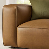 Dune Upholstered Vegan Leather Modular Armchair in Camel