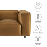 Dune Upholstered Vegan Leather Modular Armchair in Camel