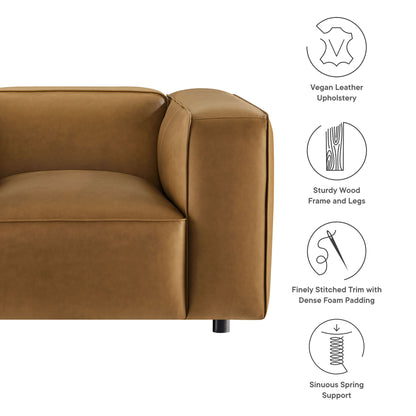 Auren Upholstered Vegan Leather Modular Armchair by Furniture For America