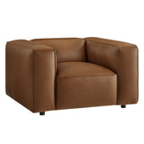 Dune Upholstered Vegan Leather Modular Armchair in Coffee