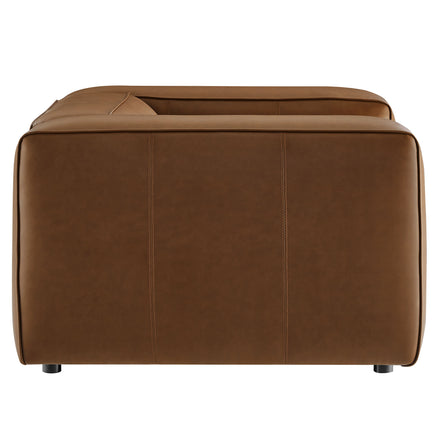 Auren Upholstered Vegan Leather Modular Armchair in Coffee