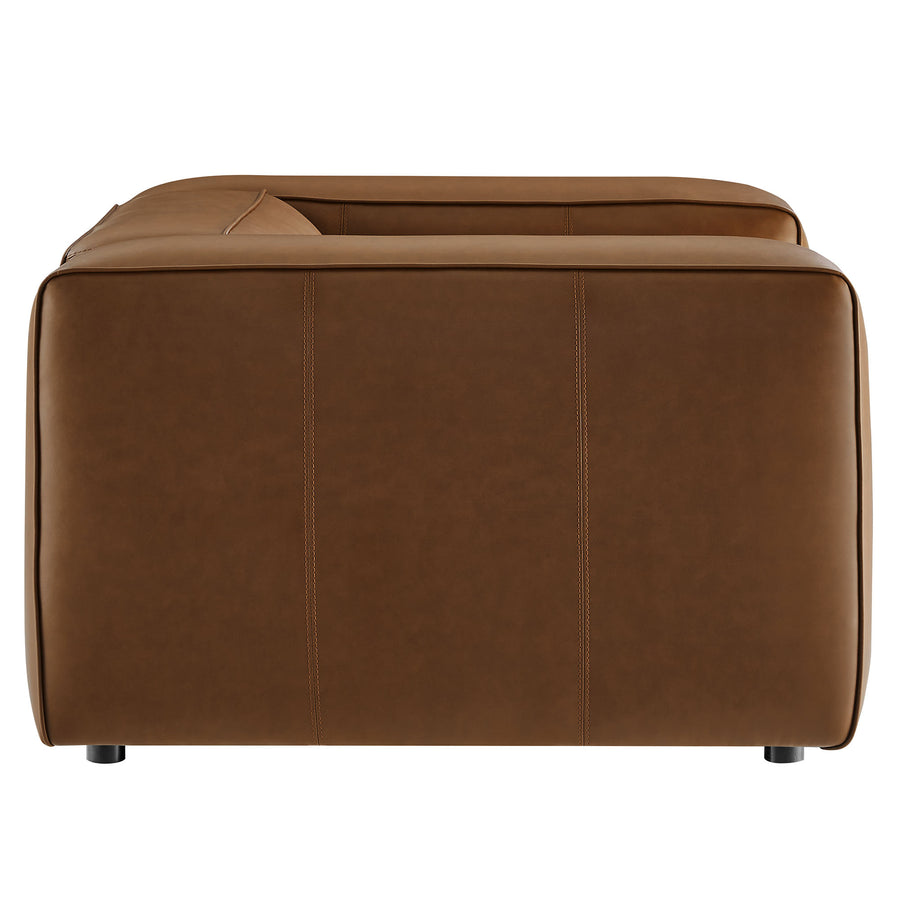Dune Upholstered Vegan Leather Modular Armchair in Coffee