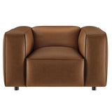Dune Upholstered Vegan Leather Modular Armchair in Coffee