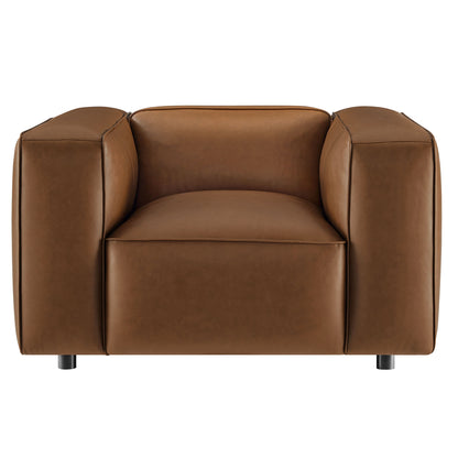 Auren Upholstered Vegan Leather Modular Armchair by Furniture For America