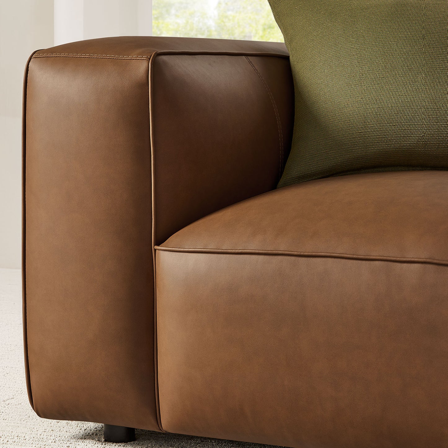 Auren Upholstered Vegan Leather Modular Armchair by Furniture For America