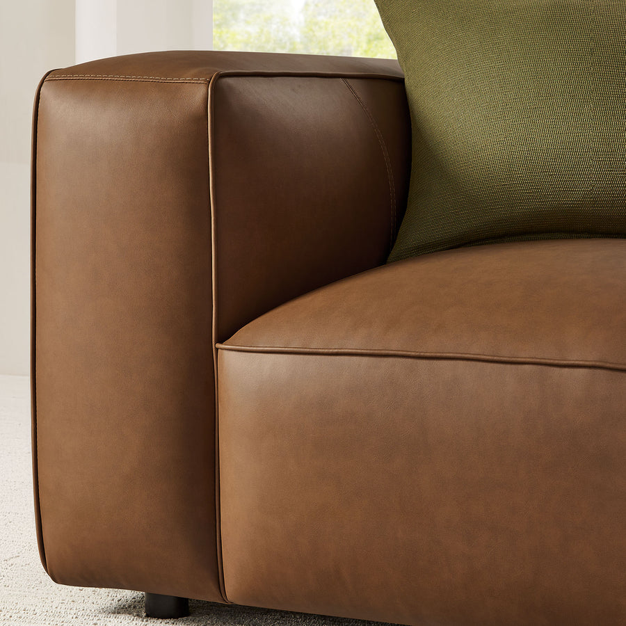 Dune Upholstered Vegan Leather Modular Armchair in Coffee