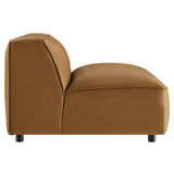 Dune Upholstered Vegan Leather Modular Armless Chair in Camel