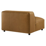 Dune Upholstered Vegan Leather Modular Armless Chair in Camel