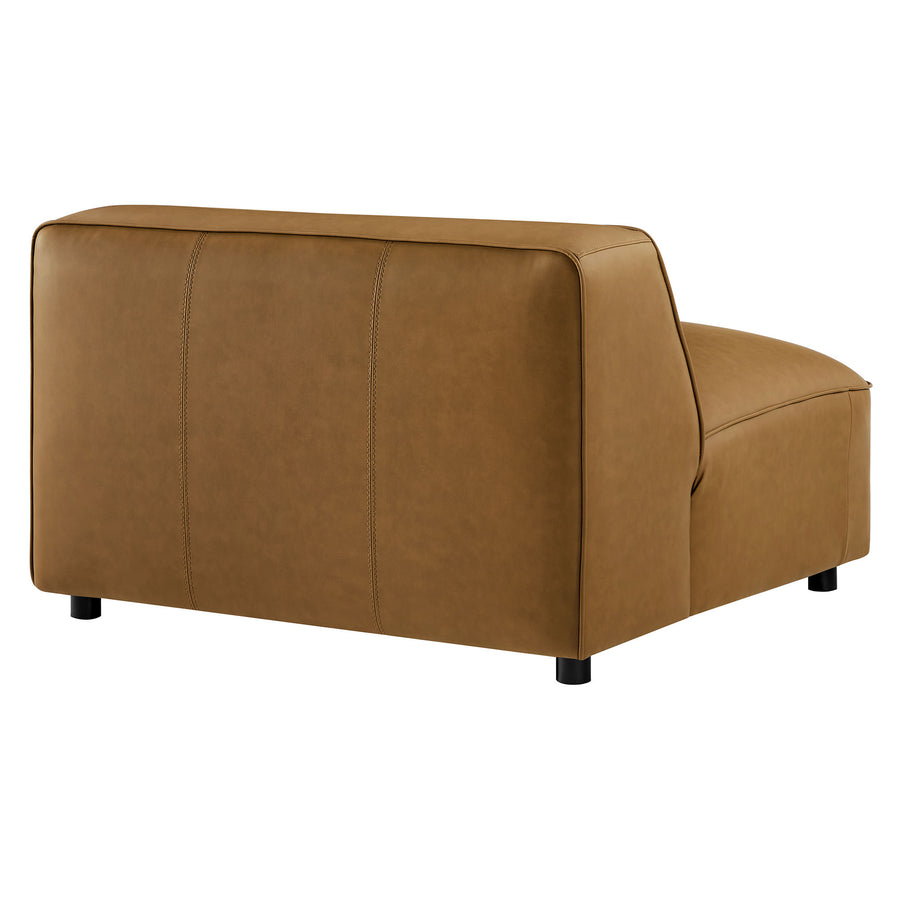 Dune Upholstered Vegan Leather Modular Armless Chair in Camel