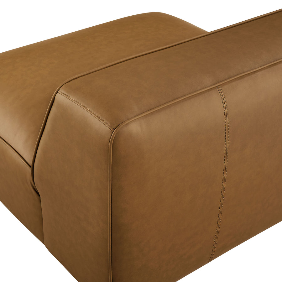 Dune Upholstered Vegan Leather Modular Armless Chair in Camel