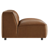 Dune Upholstered Vegan Leather Modular Armless Chair in Coffee