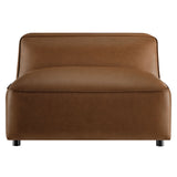 Dune Upholstered Vegan Leather Modular Armless Chair in Coffee